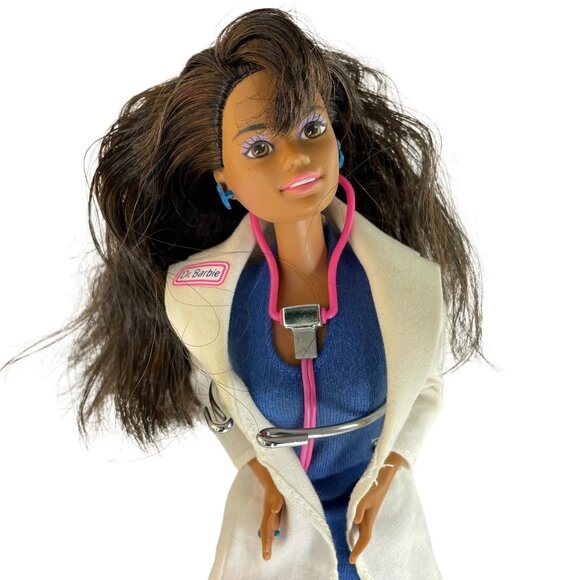 African American Dr Barbie Doll 1993 Hear Babys Heartbeat Vintage u - Picture 2 of 5